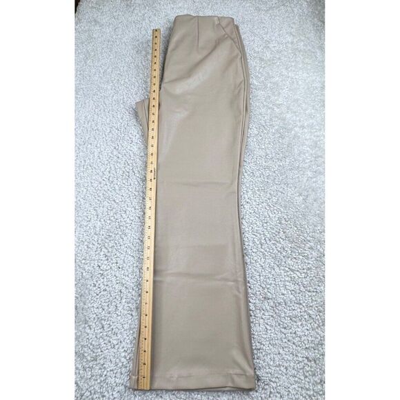 Abercrombie & Fitch Vegan Faux Leather Slim Flare Leg Pants Taupe 32x29 NEW - Picture 15 of 16